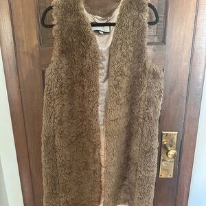 J. Crew Collextion Brown Faux Fur Vest